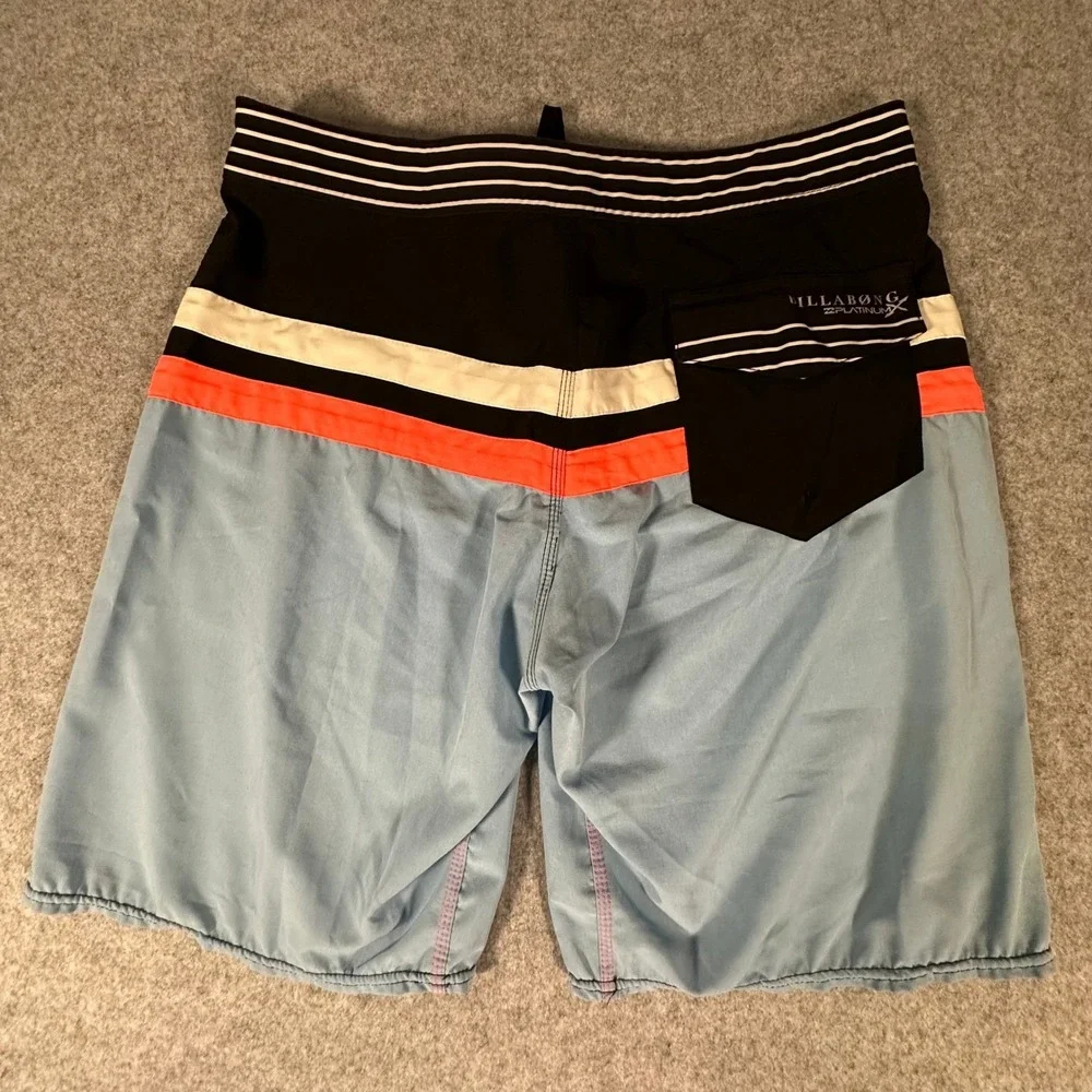 Billabong Board Shorts Mens Size 34 Blue Striped Platinum X PX2 Jack Freestone